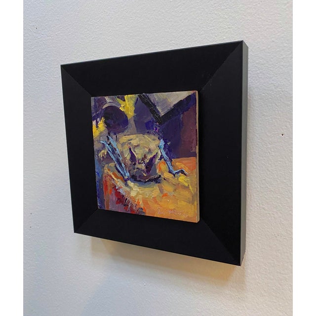 Sugarmill Bat by Delton Demarest | Oil on Panel Painting of a bat resting on a surface For Sale - Image 4 of 4