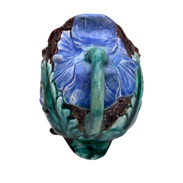 French Majolica Purple Flowers Jardinière, Circa 1880 For Sale - Image 4 of 6