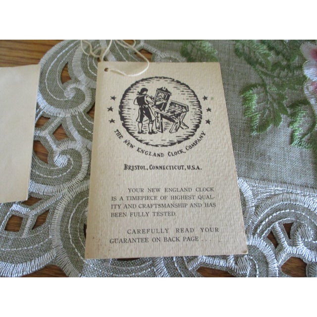 Lg Vintage Mantle New England Clock Pillar and Scroll Westminster Chimes Clock German Movement 8 Day Wind For Sale - Image 11 of 18