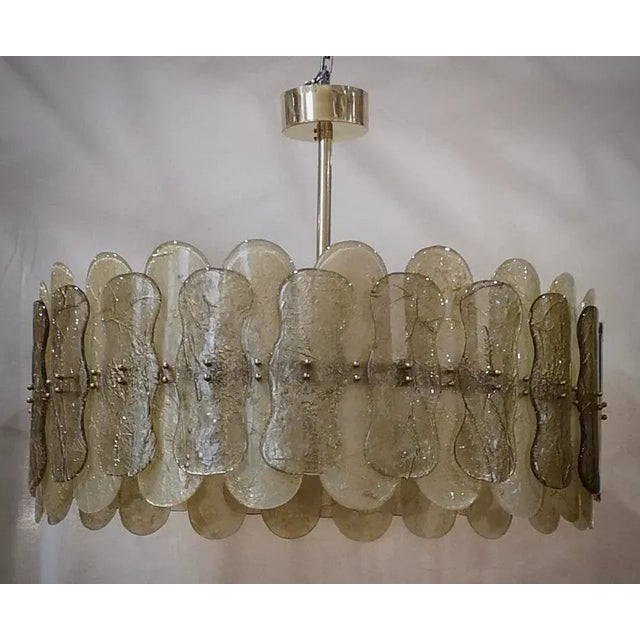 Mid-Century Chandelier in Murano Art Glass and Brass, 2000 For Sale - Image 9 of 9