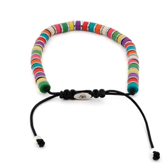 Contemporary Colorful Gemstone Beaded Adjustable Summer Bracelet For Sale - Image 3 of 8