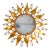 Large Spanish Crown Sunburst Fixture in Gilt Metal and Frost Glass, 1950 For Sale