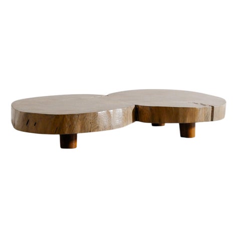 Sculptural Free Form Wooden Low Coffee Table, 1960s For Sale