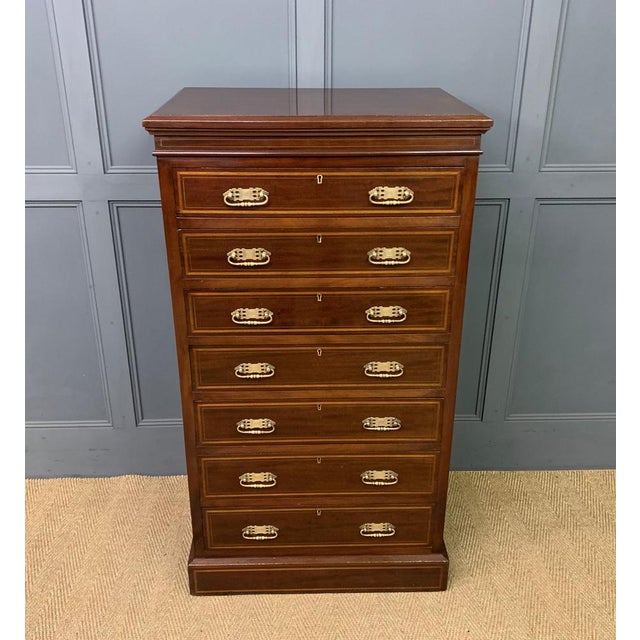 Inlaid Mahogany Pillar Chest from Maple & Co., 1900 For Sale - Image 15 of 15