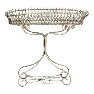 19th Century, Antique Victorian Wire Planter Stand For Sale