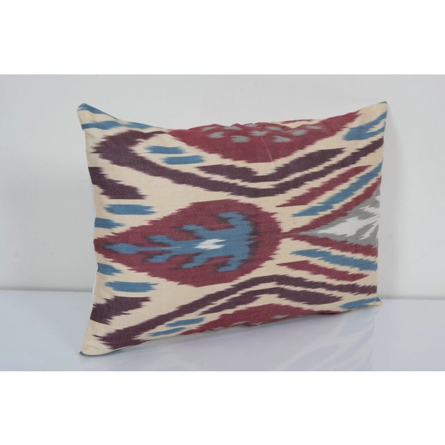 Mid-Century Modern Uzbek Ikat Pillow Cover For Sale - Image 3 of 4