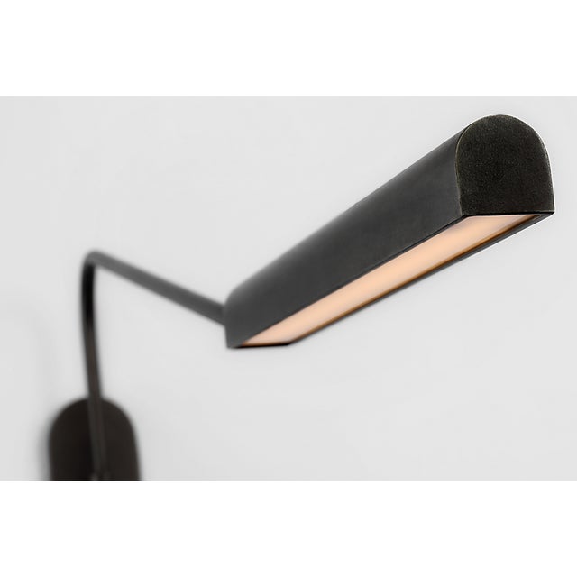 Modern Ian K. Fowler for Visual Comfort Signature Austin Large Articulating Wall Light in Aged Iron For Sale - Image 3 of 8