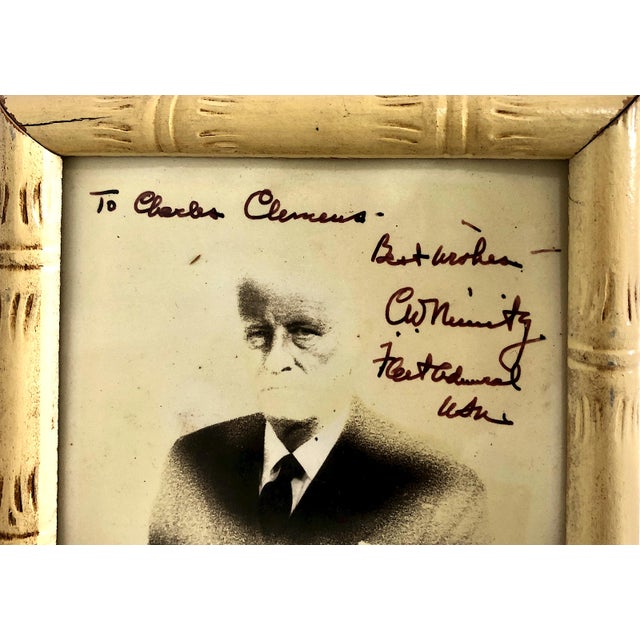 On offer is an authentic vintage personalized autographed photograph of Fleet Admiral Chester W. Nimitz, one of the most...