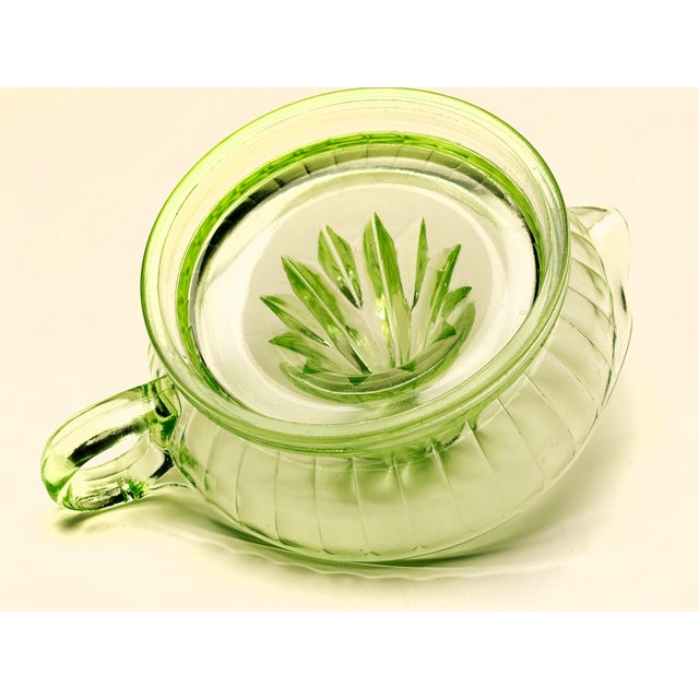 Neon Green 1930's Vintage Depression Green Uranium Reamer Juicer Large For Sale - Image 8 of 12
