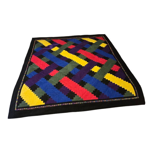 Vintage Handmade Quilt Wall Hanging For Sale