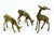 Vintage set of 3 brass deer statues. Male deer with antler and 2 females. Great for shelf decor or table top. Solid brass...