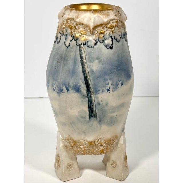 Rare & Original Ernst Wahliss Winter Vase for your consideration. The vase measures approx. 8 1/2 inches tall and approx.3...