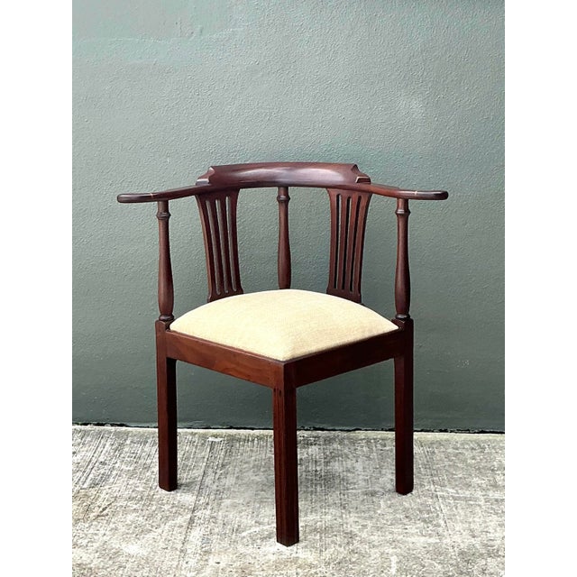 Chippendale Vintage Chippendale Mahogany Corner Chair For Sale - Image 3 of 12
