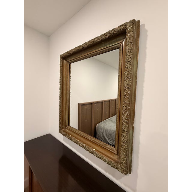 French 19th-Century French Hand-Carved Mirror For Sale - Image 3 of 5