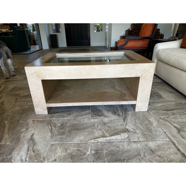 This is a fabulous stone coffee table we've had for just a few years. It's in excellent shape and is currently retailing...