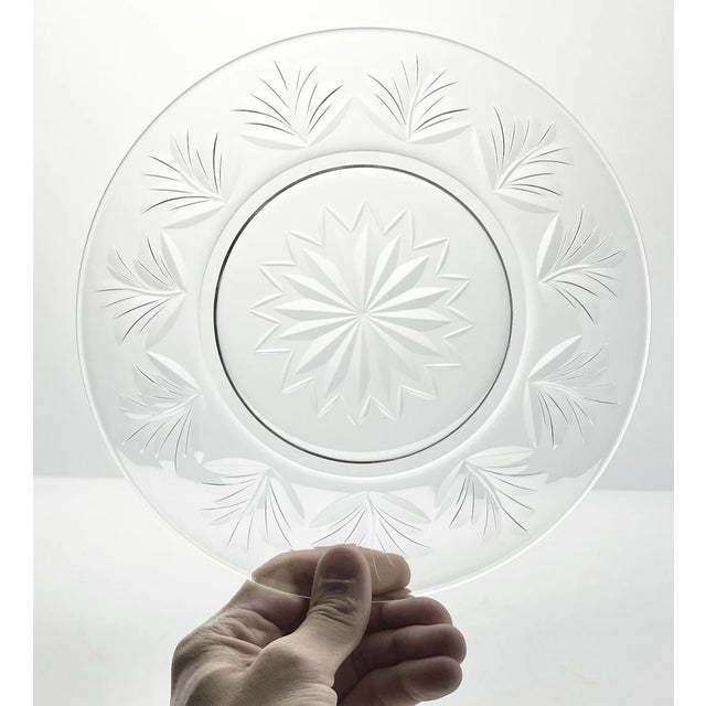 1950s 1950s Stuart Crystal “Aragon” Set of 8 Salad or Luncheon Plates For Sale - Image 5 of 6