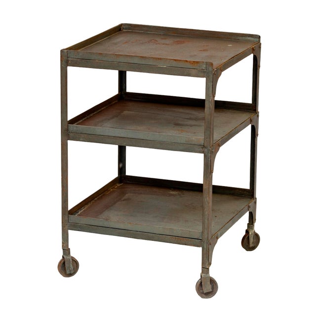 Pr. MCM Industrial Rolling Side Tables For Sale - Image 15 of 18