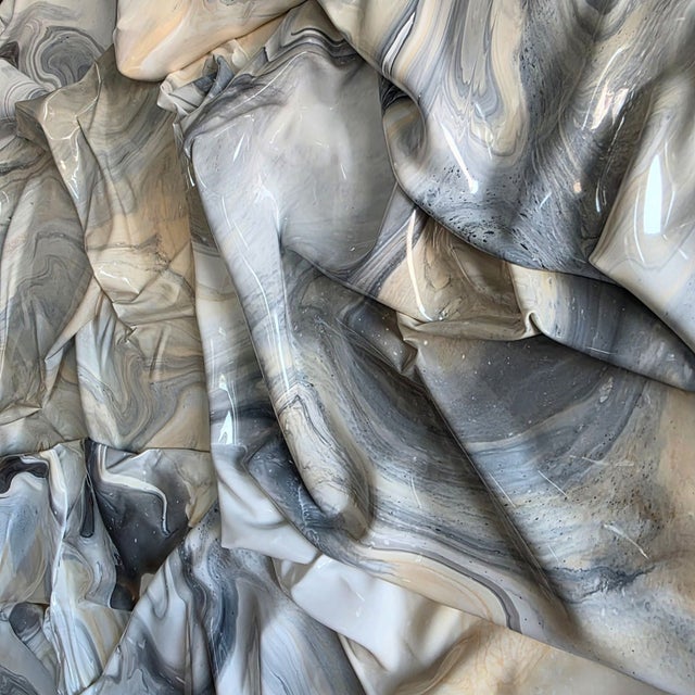 Contemporary "Sanctum" Round 36" Original Sculptural Abstract Painting by Shelly Floyd For Sale - Image 3 of 8