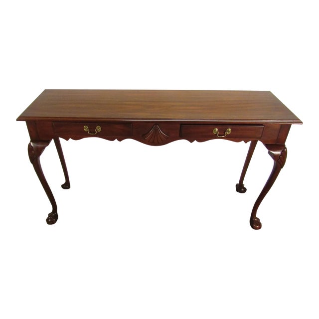 Henkel Harris Solid Mahogany Chippendale Style Console Table For Sale