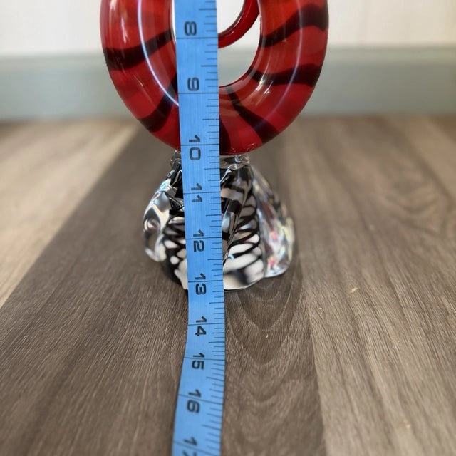 Murano Vintage MCM Murano Style Glassware 13" Twisted Swirl Spiral Abstract Glass Sculpture For Sale - Image 4 of 5