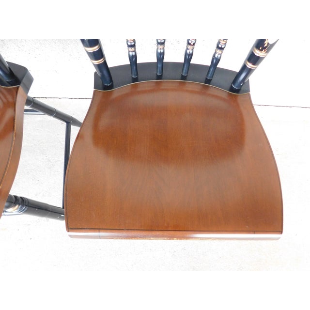 L Hitchcock Maple Stenciled Eagle Back Tavern Inn Chairs - Set of 3 For Sale - Image 9 of 17
