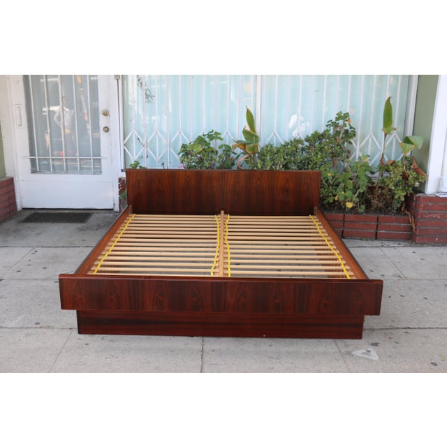 1980s Mid-Century Modern Rosewood Platform Bedframe | Chairish