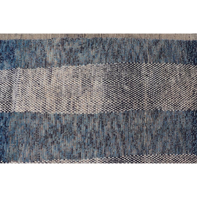 Modern Piled Rug by Keivan Woven Arts in Blue's With Abstract Design 9'6 X 11'3 For Sale - Image 10 of 12