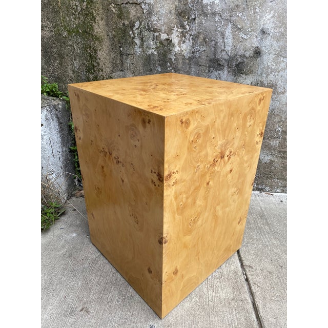 Organic Burl Wood Tall Side End Table Cube Pedestal Chairish