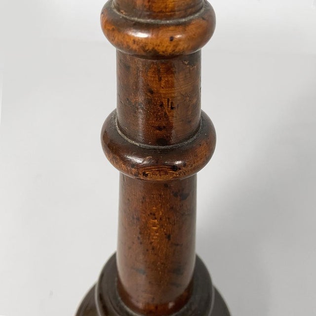 Italian Round Doorstop in Turned Wood, 1930s For Sale - Image 6 of 11