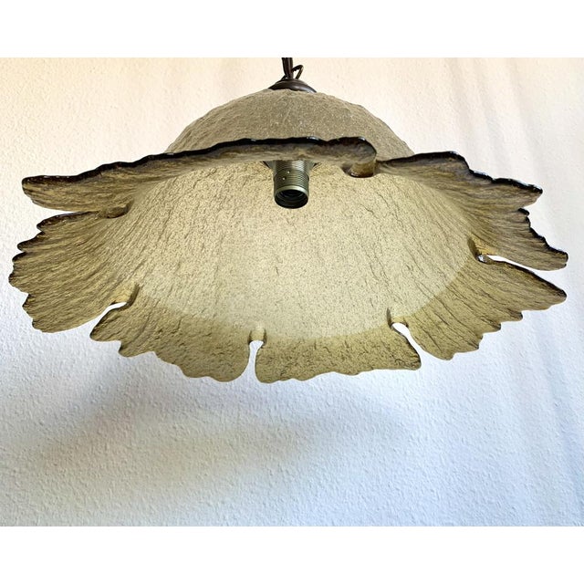Large Vintage Daylily Pendant Lamp from Peill & Putzler For Sale - Image 6 of 9