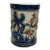 Vintage Relief Carved Ceramic Brush Pot With Bird and Floral Motifs For Sale
