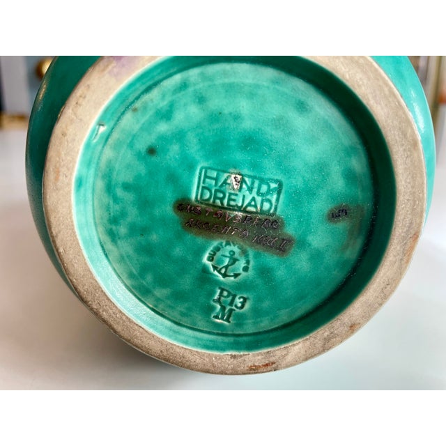 Green Ceramic Argenta Vase by Wilhelm Kåge for Gustavsberg, 1940 For Sale - Image 8 of 9