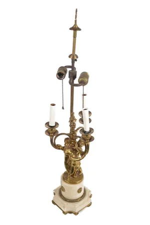 19th Century Louis XVI Gilt Bronze Table Lamp