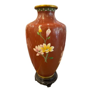 Mid-Century Japanese Cloisonne Vase For Sale