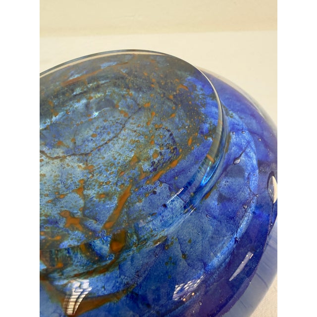 A striking piece of mid-century Italian craftsmanship. This heavy, substantial Murano art glass catchall (vide-poche) or...