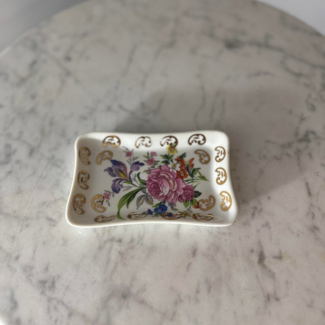 Mid 20th Century Vintage Manufacture De Couleuvre "Pâte De Limoges" Gilded Floral Trinket Dish For Sale - Image 5 of 8