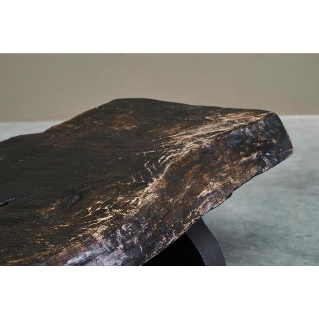 Sculptural Live Edge Coffee Table in Dark Stained Wood Europe 1960s, 1950s For Sale - Image 12 of 15