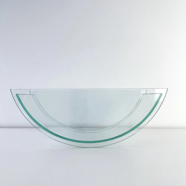 Transparent Postmodern Counterweight Glass Vase or Fruit Bowl For Sale - Image 8 of 12