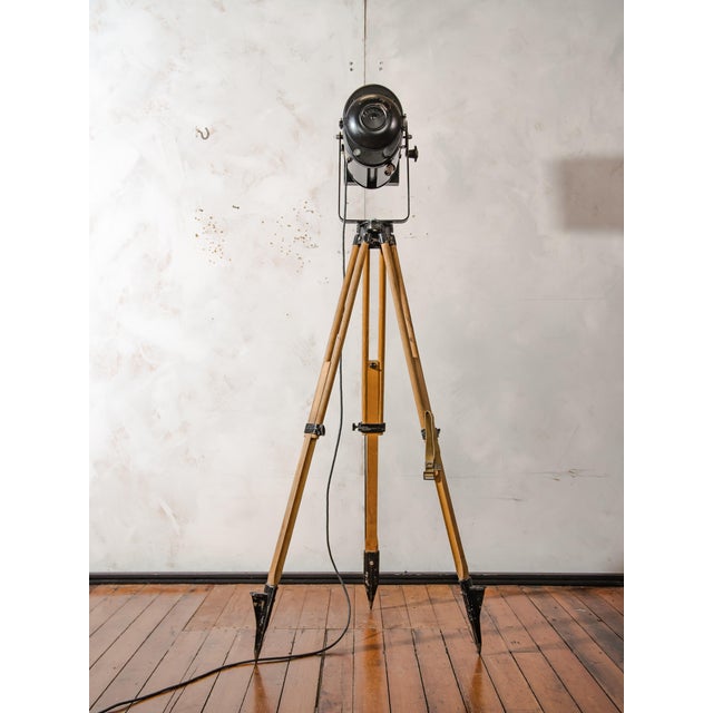 Vintage Industrial Theater Spotlight Floor Lamp from A.E. Cremer, 1950s For Sale - Image 15 of 18