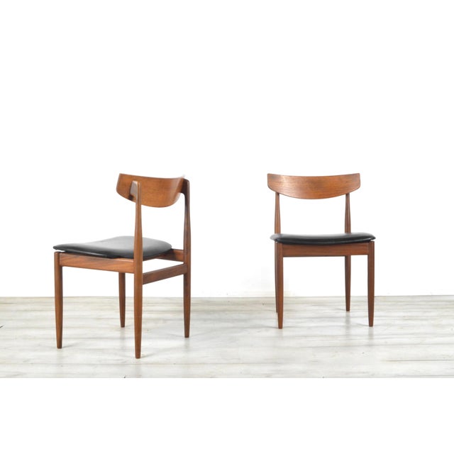 1960s Teak and Aniline Leather Dining Chairs by Ib Kofod-Larsen for G-Plan, 1960s, Set of 4 For Sale - Image 5 of 11
