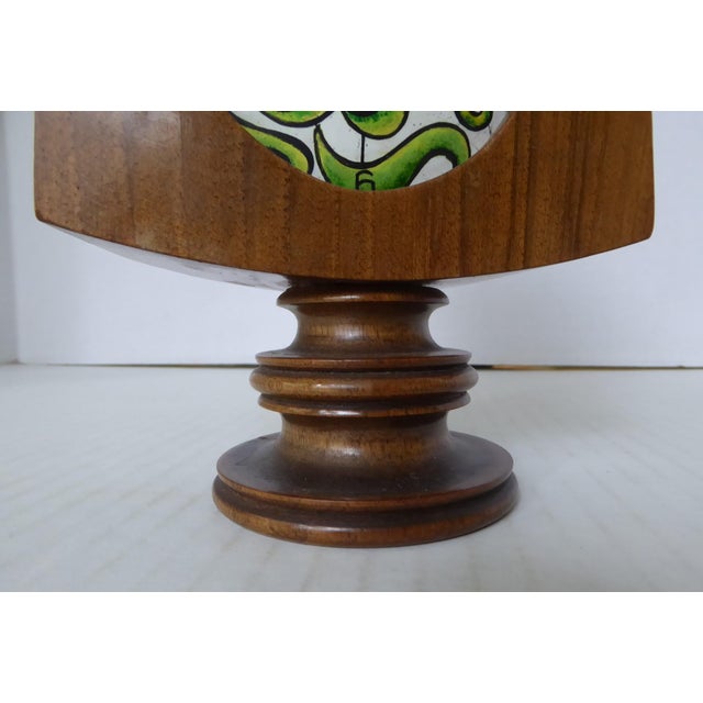 Copper Enameld Face and Wood Table / Mantel Clock, Spain 1950s For Sale In Miami - Image 6 of 12