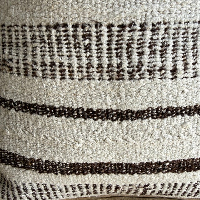 Vintage Rug Pillow Cover With Stripes For Sale - Image 4 of 8