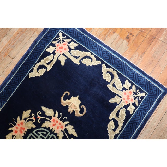 Antique Floral Chinese Peking Rug - 3'3" x 5'5" For Sale In New York - Image 6 of 7