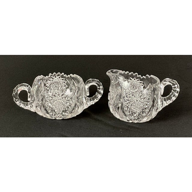 American American Brilliant Period-Abp-1880-1916 Creamer and Sugar Set For Sale - Image 3 of 7