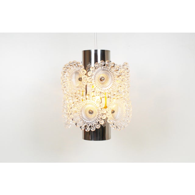 Metal Vintage Chrome Pendant Lamp from Sölken Leuchten, 1970s For Sale - Image 7 of 9