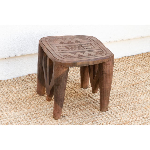 1950s Tribal Geometric African Stool For Sale - Image 5 of 8