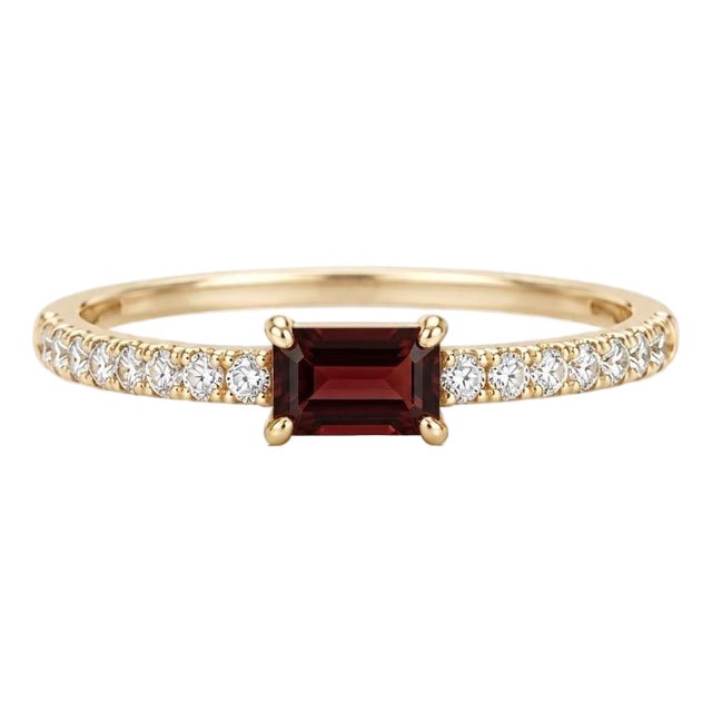 Natural Garnet Cz Diamond Ring | January Birthstone Ring | Wedding Engagement Ring Us 7 For Sale