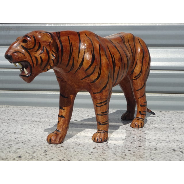 Animal Skin Vintage Leather Tiger, 1960s For Sale - Image 7 of 12