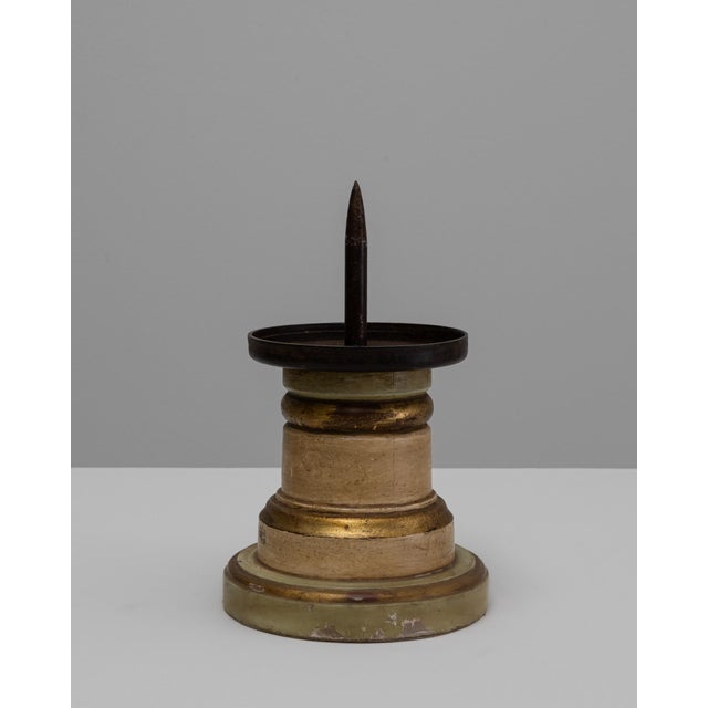 Wood 19th Century French Wooden Candlestick Holder For Sale - Image 7 of 18
