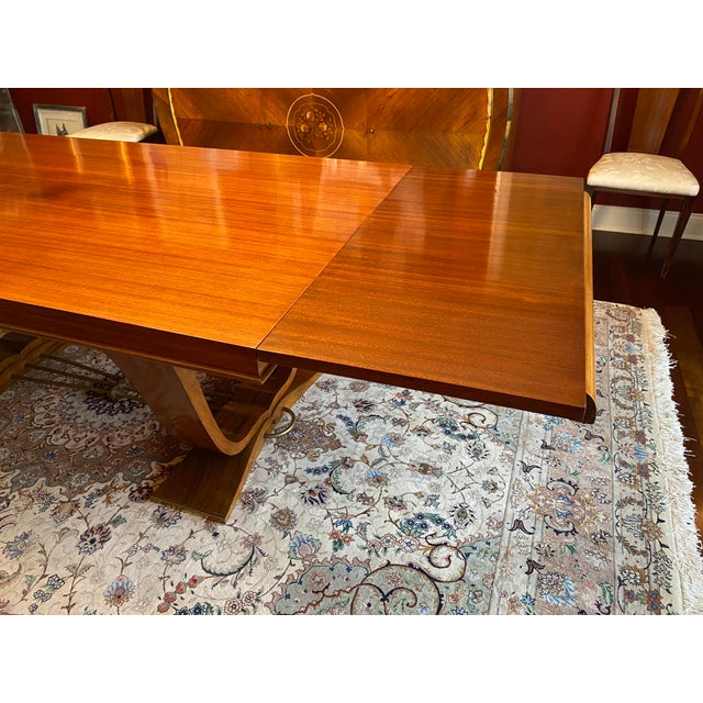 Jules Leleu Jules Leleu Style Extendable French Art Deco Rosewood Dining Table Circa 1930 For Sale - Image 4 of 7